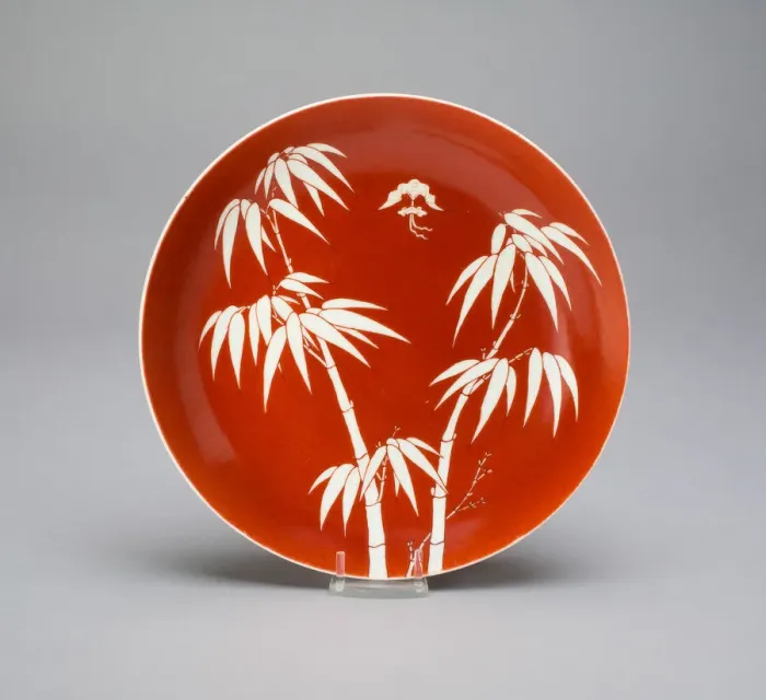 Framed Print : Dish with Bamboos and Bat, Qing dynasty (1644-1911), Daoquang period (1821-1850) Framed Print : Dish with Bamboos and Bat, Qing dynasty (1644-1911), Daoquang period (1821-1850)