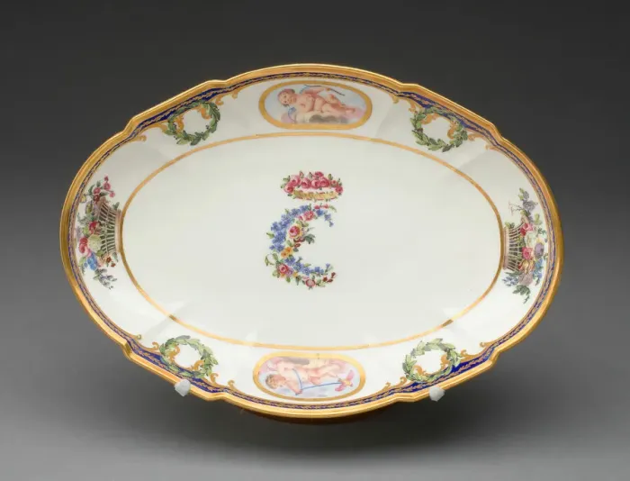Framed Print : Dish from the Charlotte Louise Service, Sevres, c. 1774 Framed Print : Dish from the Charlotte Louise Service, Sevres, c. 1774
