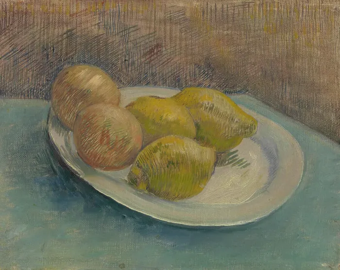 Framed Print : Dish with Citrus Fruit, 1887. Creator: Gogh, Vincent, van (1853-1890) Framed Print : Dish with Citrus Fruit, 1887. Creator: Gogh, Vincent, van (1853-1890)