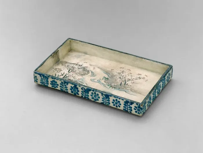 Framed Print : Dish with Design of Landscape with Blossoming Trees, Edo period; Narutaki... (1699-1712) Framed Print : Dish with Design of Landscape with Blossoming Trees, Edo period; Narutaki... (1699-1712)