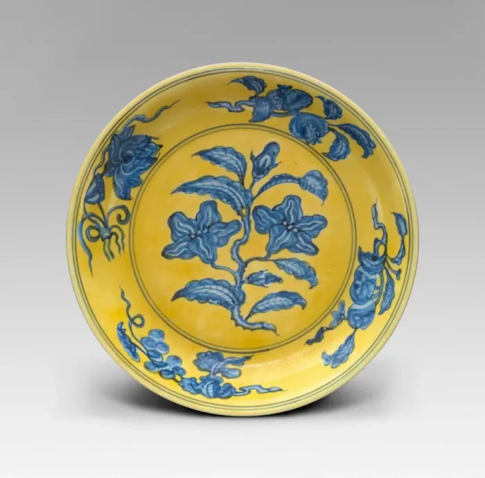 Framed Print : Dish with Floral and Fruit Sprays ('Gardenia Dish'), Ming dynasty Framed Print : Dish with Floral and Fruit Sprays ('Gardenia Dish'), Ming dynasty