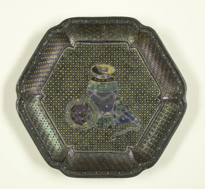 Framed Print : Dish with Images of Antiquities, late Ming (1368-1644) or early Qing dynasty Framed Print : Dish with Images of Antiquities, late Ming (1368-1644) or early Qing dynasty