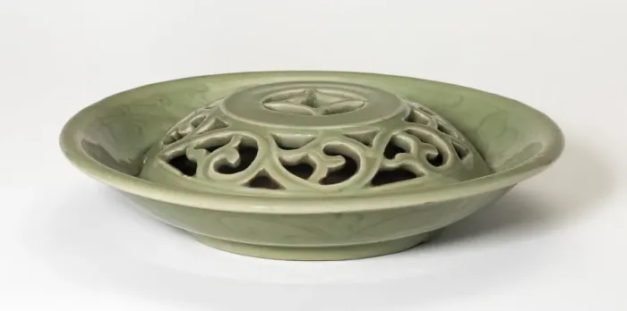 Framed Print : Dish with Openwork Dome and Floral Scrolls, Ming dynasty (1368-1664), 15th century Framed Print : Dish with Openwork Dome and Floral Scrolls, Ming dynasty (1368-1664), 15th century
