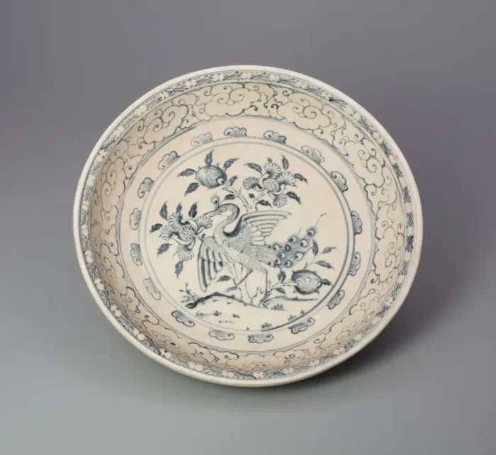 Framed Print : Dish with Peacock and Floral Motif, 15th century. Creator: Unknown Framed Print : Dish with Peacock and Floral Motif, 15th century. Creator: Unknown