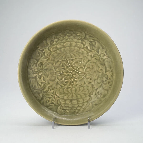 Dish with Peony Scroll, Jin dynasty, (1115-1234), early 12th century. Creator: Unknown