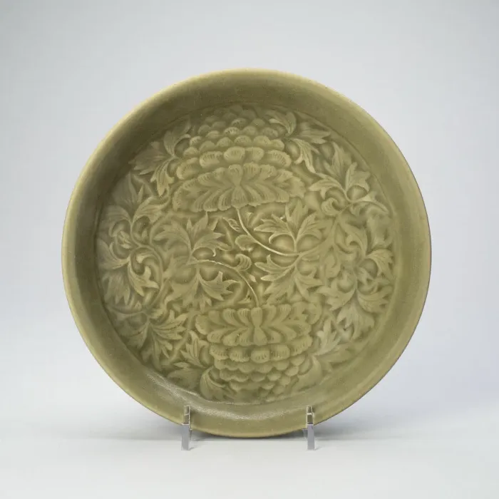 Framed Print : Dish with Peony Scroll, Jin dynasty, (1115-1234), early 12th century. Creator: Unknown Framed Print : Dish with Peony Scroll, Jin dynasty, (1115-1234), early 12th century. Creator: Unknown
