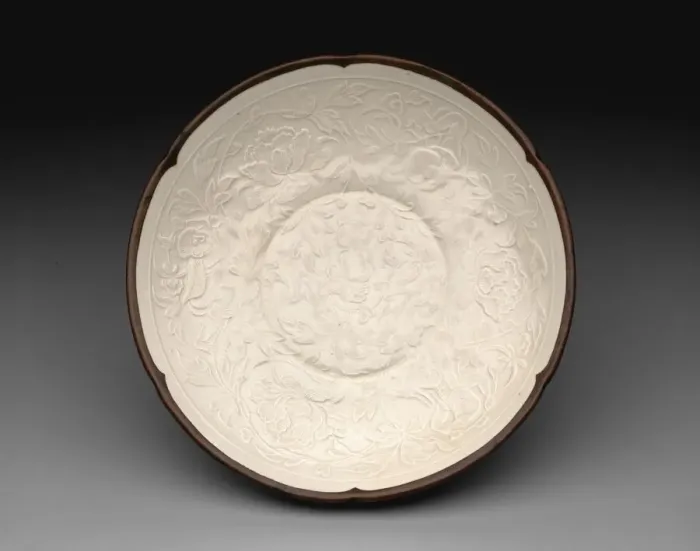 Framed Print : Dish with Peony Sprays and Four Boys, Jin dynasty (1115-1234), 12th century Framed Print : Dish with Peony Sprays and Four Boys, Jin dynasty (1115-1234), 12th century