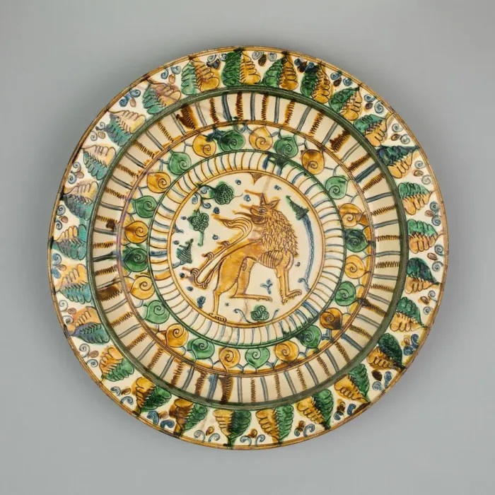 Framed Print : Dish with Rampant Lion, Northern Italy, 1500 / 1600. Creator: Unknown Framed Print : Dish with Rampant Lion, Northern Italy, 1500 / 1600. Creator: Unknown