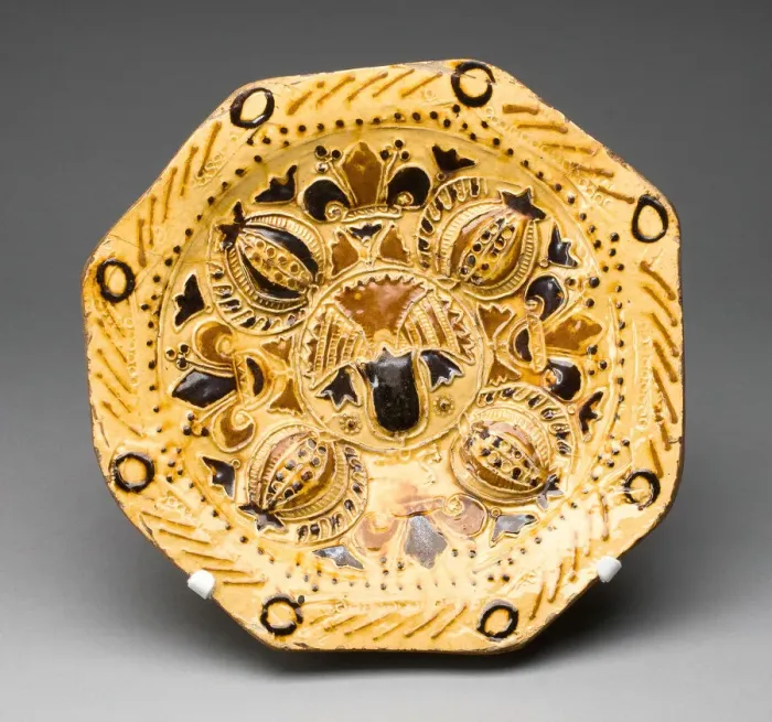 Framed Print : Dish, Staffordshire, c. 1715. Creator: John Simpson III Framed Print : Dish, Staffordshire, c. 1715. Creator: John Simpson III