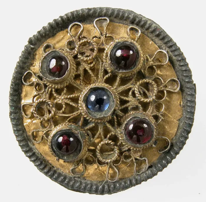 Framed Print : Disk Brooch, Frankish, 7th century. Creator: Unknown