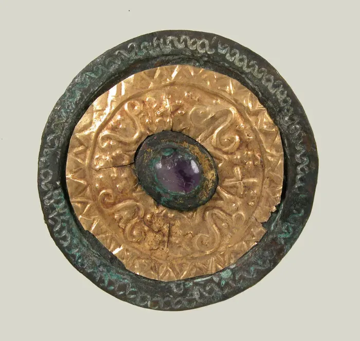 Framed Print : Disk Brooch, Frankish, ca. 550-650. Creator: Unknown Framed Print : Disk Brooch, Frankish, ca. 550-650. Creator: Unknown