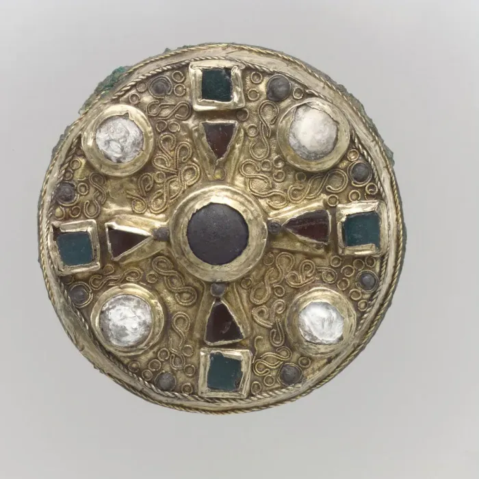 Framed Print : Disk Brooch, Frankish, late 7th century. Creator: Unknown Framed Print : Disk Brooch, Frankish, late 7th century. Creator: Unknown