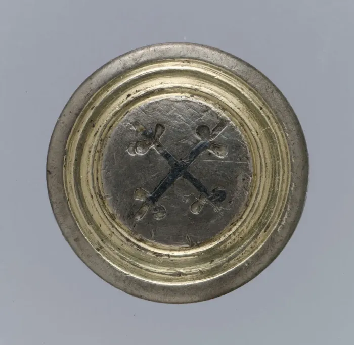 Framed Print : Disk brooch, Late Roman, late 4th-early 5th century. Creator: Unknown Framed Print : Disk brooch, Late Roman, late 4th-early 5th century. Creator: Unknown