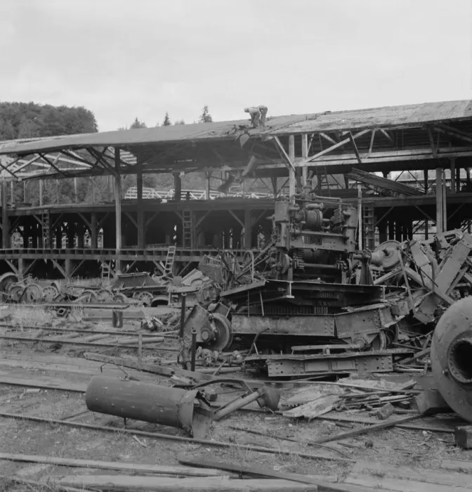 Framed Print : Dismantling the Mumby Lumber Mill after thirty five years op... Malone, western Washington, 1939. Creator: Dorothea Lange Framed Print : Dismantling the Mumby Lumber Mill after thirty five years op... Malone, western Washington, 1939. Creator: Dorothea Lange