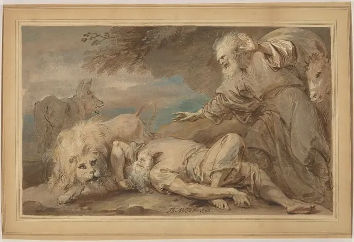Framed Print : The Disobedient Prophet, 1793. Creator: Benjamin West Framed Print : The Disobedient Prophet, 1793. Creator: Benjamin West
