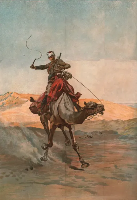 Framed Print : A Dispatch-Bearer Egyptian Camel Corps, 1888. Creator: Elizabeth Thompson Framed Print : A Dispatch-Bearer Egyptian Camel Corps, 1888. Creator: Elizabeth Thompson