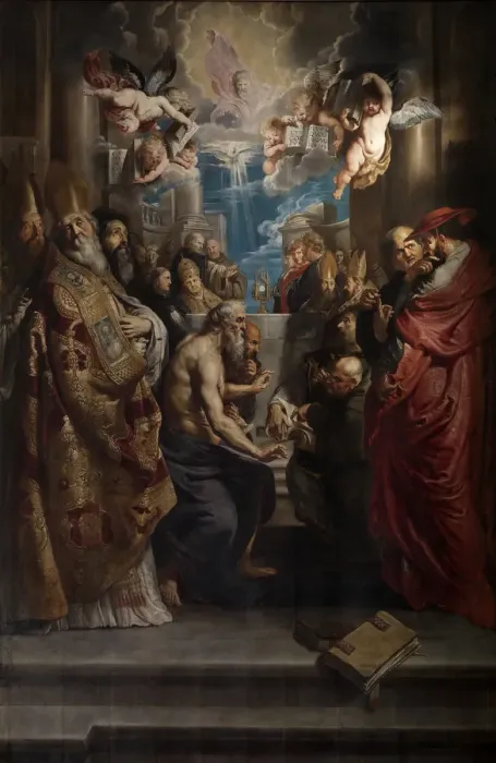 Framed Print : The Disputation of the Holy Sacrament, ca 1609. Creator: Rubens, Pieter Paul (1577-1640) Framed Print : The Disputation of the Holy Sacrament, ca 1609. Creator: Rubens, Pieter Paul (1577-1640)