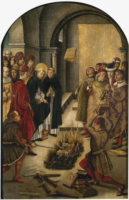 Framed Print : The Disputation between Saint Dominic and the Albigensians, 1493-1499. Artist: Berruguete, Pedro (1450-1503) Framed Print : The Disputation between Saint Dominic and the Albigensians, 1493-1499. Artist: Berruguete, Pedro (1450-1503)