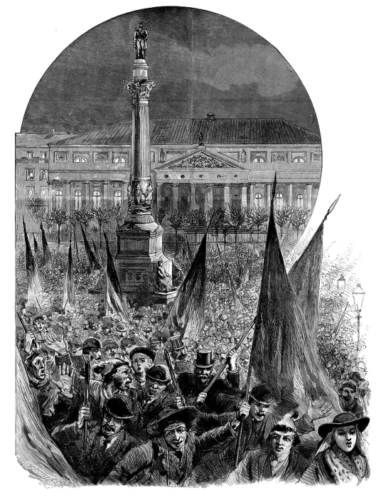 Framed Print : The Dispute with Portugal: popular manifestation in the Place Dom Pedro, Lisbon...Jan. 14, 1890. Creator: Unknown Framed Print : The Dispute with Portugal: popular manifestation in the Place Dom Pedro, Lisbon...Jan. 14, 1890. Creator: Unknown