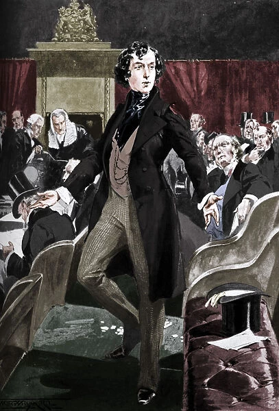 Disraelis first speech in the House of Commons, 19th century (c1905)