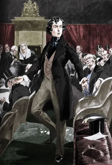 Framed Print : Disraelis first speech in the House of Commons, 19th century (c1905) Framed Print : Disraelis first speech in the House of Commons, 19th century (c1905)