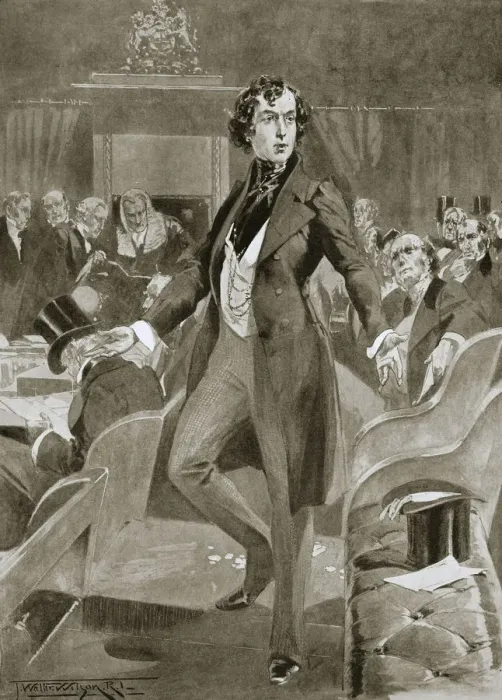 Framed Print : Disraelis first speech in the House of Commons, London, 7 December 1837 (1901) Framed Print : Disraelis first speech in the House of Commons, London, 7 December 1837 (1901)