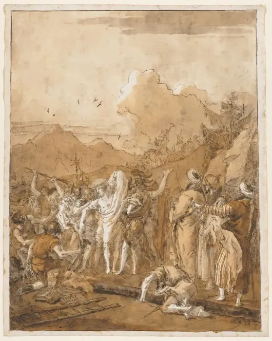 Framed Print : The Disrobing of Christ, c. 1785-1790. Creator: Giovanni Domenico Tiepolo (Italian, 1727-1804) Framed Print : The Disrobing of Christ, c. 1785-1790. Creator: Giovanni Domenico Tiepolo (Italian, 1727-1804)