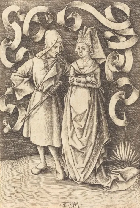 Framed Print : The Dissimilar Couple, c. 1495  /  1503. Creator: Israhel van Meckenem