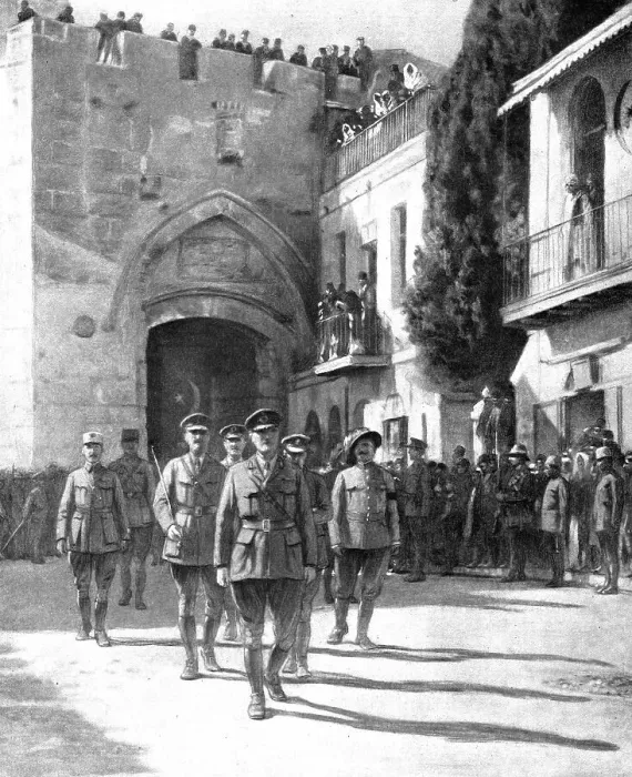 Framed Print : Distant Fronts, in Jerusalem; Arrival of the allies to the Holy City, December 11, 1917. Creator: Unknown Framed Print : Distant Fronts, in Jerusalem; Arrival of the allies to the Holy City, December 11, 1917. Creator: Unknown