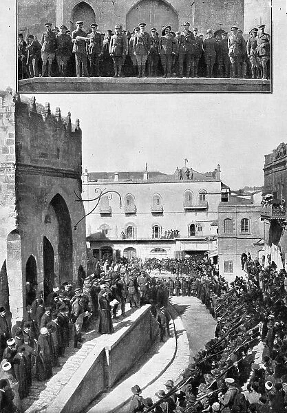 Distant Fronts, in Jerusalem; The speech, on December 11, 1917, of the proclamation.. 1917. Creator: Unknown
