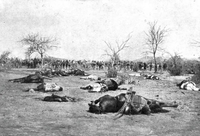 Framed Print : Distant Fronts, At Ouaddai; Silian cavalry shot down a few meters from the square... 1917. Creator: Unknown Framed Print : Distant Fronts, At Ouaddai; Silian cavalry shot down a few meters from the square... 1917. Creator: Unknown