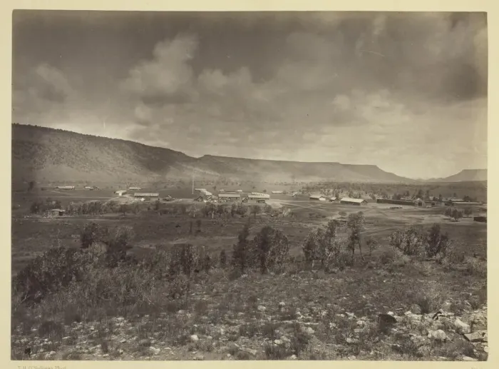 Framed Print : Distant View of Camp Apache, Arizona, 1873. Creator: Tim O Sullivan Framed Print : Distant View of Camp Apache, Arizona, 1873. Creator: Tim O Sullivan