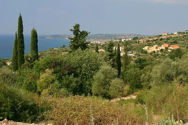 Distant view of Lourdas, Kefalonia, Greece