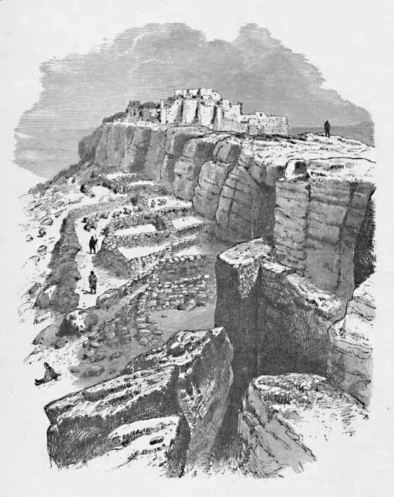 Framed Print : Distant View of Moqui, with Sheep-pens in the Foreground, 1883
