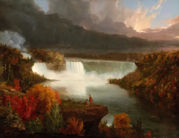 Framed Print : Distant View of Niagara Falls, 1830. Creator: Thomas Cole Framed Print : Distant View of Niagara Falls, 1830. Creator: Thomas Cole