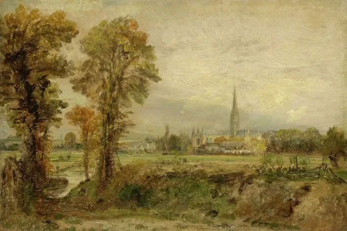 Framed Print : Distant View Of Salisbury Cathedral, 1821. Creator: John Constable Framed Print : Distant View Of Salisbury Cathedral, 1821. Creator: John Constable