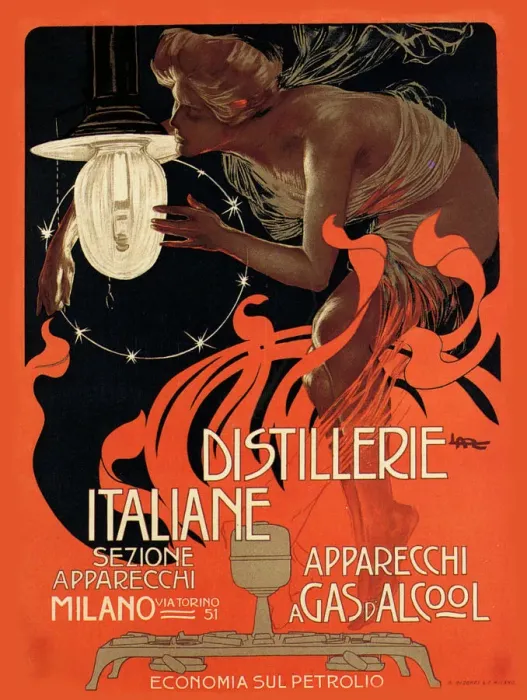 Framed Print : Distillerie Italiane, 1890s. Creator: Metlicovitz, Leopoldo (1868-1944) Framed Print : Distillerie Italiane, 1890s. Creator: Metlicovitz, Leopoldo (1868-1944)