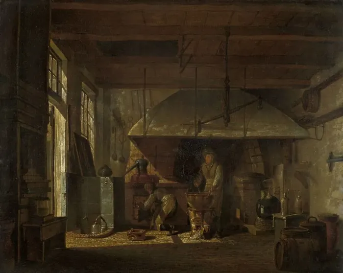 Framed Print : The Distillery of Apothecary A. d'Ailly in the Ramparts of the Zaagmolenpoort, Amsterdam, 1818. Creator: Johannes Jelgerhuis Framed Print : The Distillery of Apothecary A. d'Ailly in the Ramparts of the Zaagmolenpoort, Amsterdam, 1818. Creator: Johannes Jelgerhuis