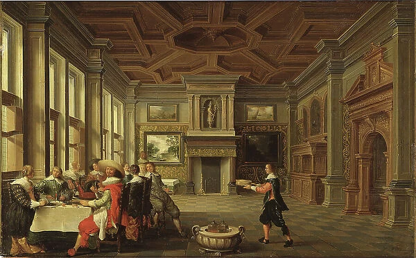 Distinguished Dinner Company in an Interior, 1631. Creator: Dirck van Delen