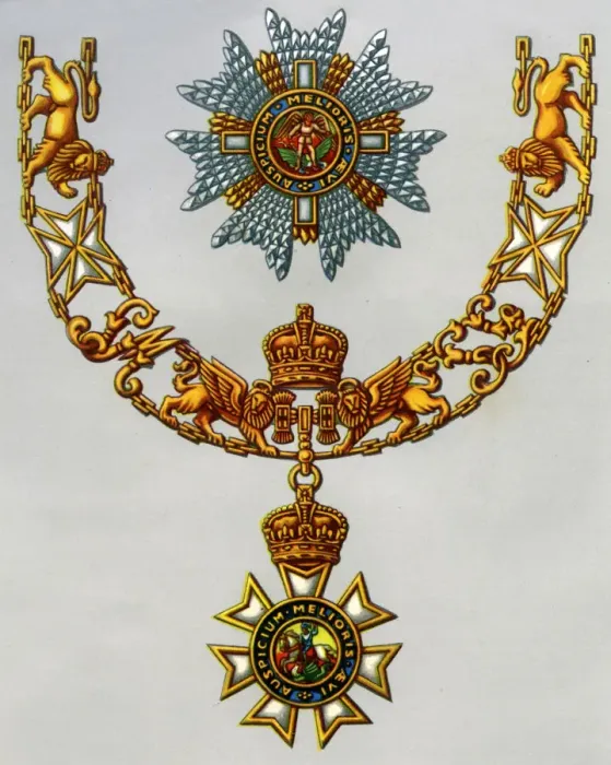 Framed Print : The Most Distinguished Order of St Michael and St George, 1941 Framed Print : The Most Distinguished Order of St Michael and St George, 1941
