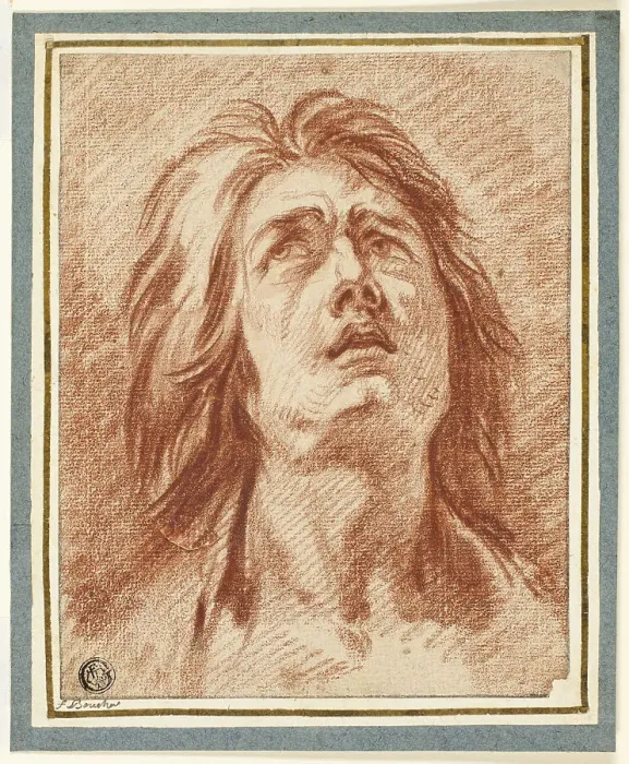 Framed Print : Distress: Head of a Woman Looking Upwards, n.d Framed Print : Distress: Head of a Woman Looking Upwards, n.d