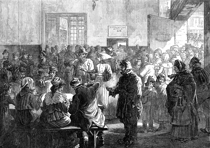 Framed Print : The Distress in Paris: giving soup to the poor at the charity kitchen, rue de Sevres, 1874. Creator: Jenkin Framed Print : The Distress in Paris: giving soup to the poor at the charity kitchen, rue de Sevres, 1874. Creator: Jenkin