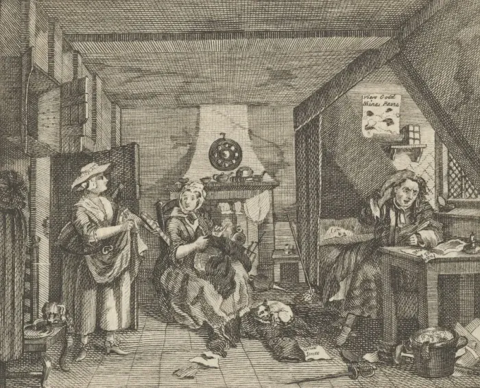Framed Print : The Distressed Poet, ca. 1800. Creator: Dent Framed Print : The Distressed Poet, ca. 1800. Creator: Dent