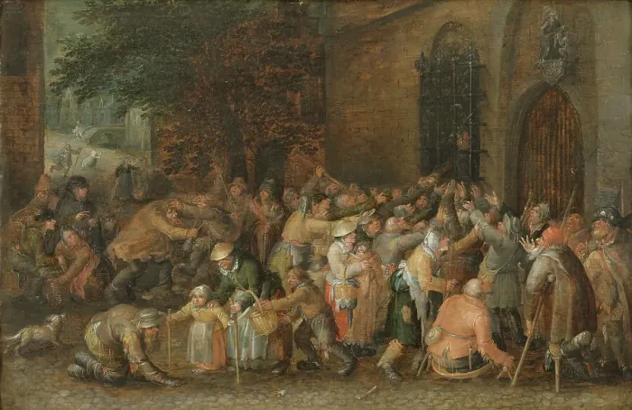 Framed Print : Distributing Alms. Creator: David Vinckboons Framed Print : Distributing Alms. Creator: David Vinckboons