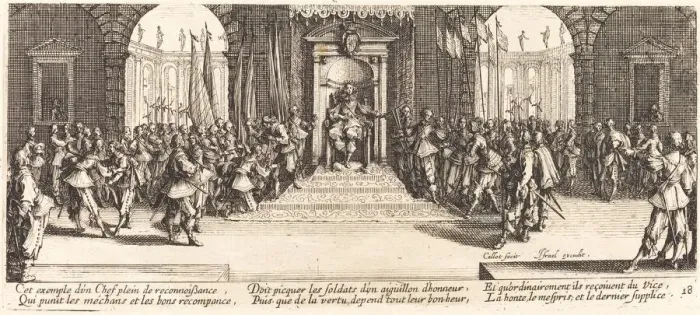 Framed Print : Distribution of Rewards, c. 1633. Creator: Jacques Callot Framed Print : Distribution of Rewards, c. 1633. Creator: Jacques Callot