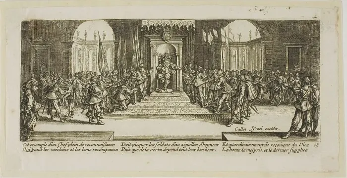 Framed Print : Distribution of Rewards, plate eighteen from The Large Miseries of War, n.d. Creator: Gerard van Schagen Framed Print : Distribution of Rewards, plate eighteen from The Large Miseries of War, n.d. Creator: Gerard van Schagen