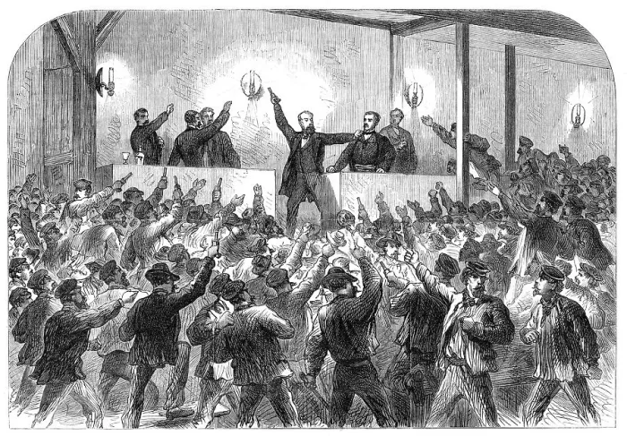Framed Print : The Disturbances in Paris: M. Flourens proclaiming the republic, 1870. Creator: Unknown Framed Print : The Disturbances in Paris: M. Flourens proclaiming the republic, 1870. Creator: Unknown