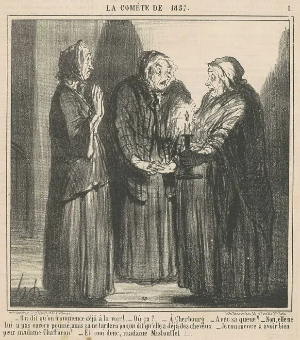 Framed Print : On dit qu'on commence déja a la voir... 19th century. Creator: Honore Daumier Framed Print : On dit qu'on commence déja a la voir... 19th century. Creator: Honore Daumier