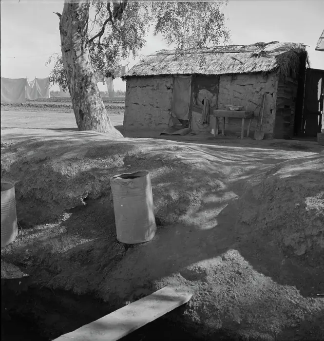 Framed Print : Ditch bank housing for Mexican field workers, Imperial Valley, California, 1937. Creator: Dorothea Lange Framed Print : Ditch bank housing for Mexican field workers, Imperial Valley, California, 1937. Creator: Dorothea Lange