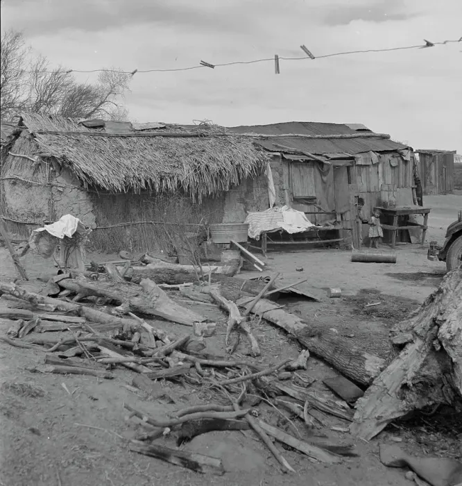 Framed Print : Ditch bank housing for Mexican field workers, Imperial Valley, California, 1937. Creator: Dorothea Lange Framed Print : Ditch bank housing for Mexican field workers, Imperial Valley, California, 1937. Creator: Dorothea Lange